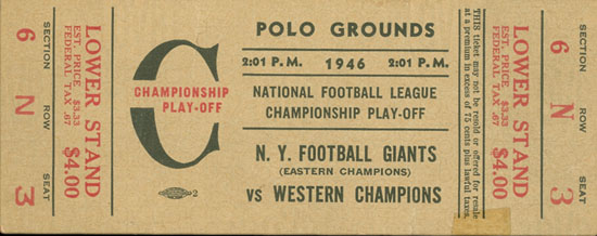 1946 Championship Game Ticket
